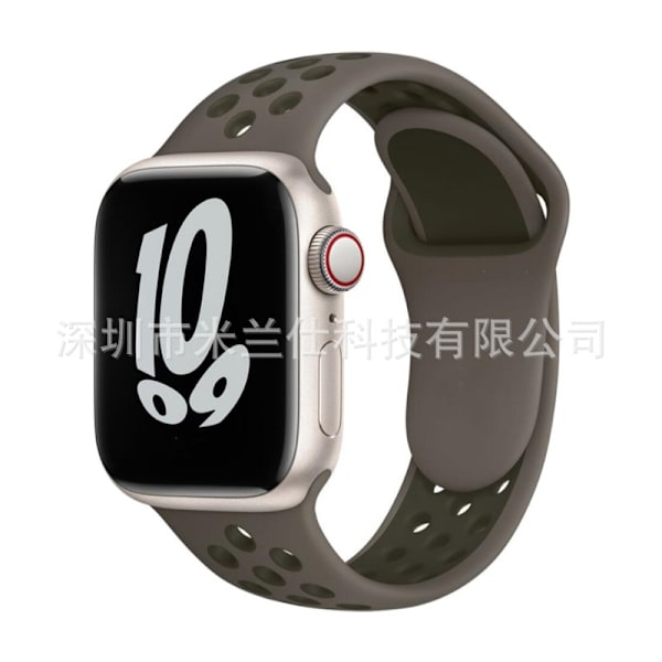 Kellon ranneke Apple Watch iWatch 38/40/41/42mm - S10 pidennetty koko ML koko 42 oliivinharmaa ja khakihousut