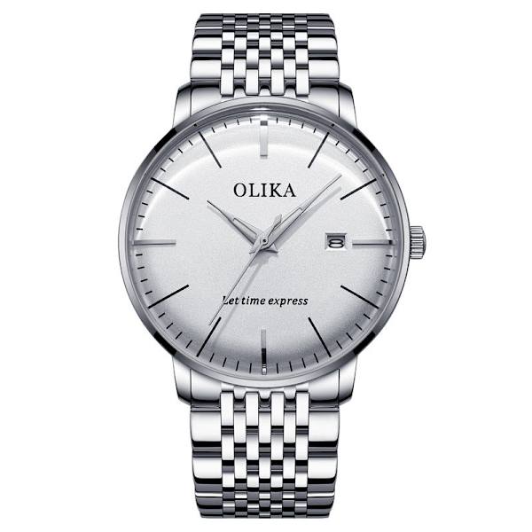 Schweiziskt Märkesklocka Herr Vattentät Icke-Mekanisk Automatisk Arc Quartz Klocka Herr Sport Herr Presentklocka Fine steel white surface
