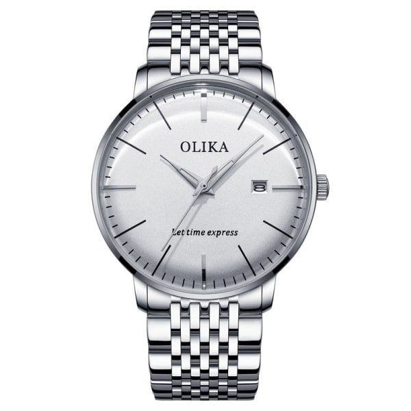 Schweiziskt Märkesklocka Herr Vattentät Icke-Mekanisk Automatisk Arc Quartz Klocka Herr Sport Herr Presentklocka Rose shell white surface
