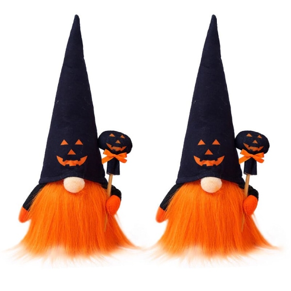 Hatt Grimas Gammal man Glödande Rudolph Plyschdocka Dvärgdocka Halloween Gåva Barn Pojke Flicka Juldocka Heminredning Sovrum Orange2pcs