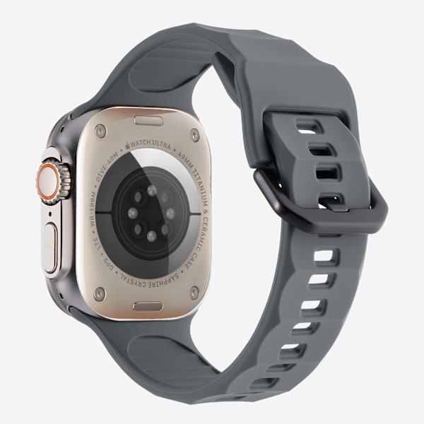 Kellon ranneke Apple Watch iWatch 42/44/45/49/46MM S10 Universal tummanharmaa Ripple urheiluranneke