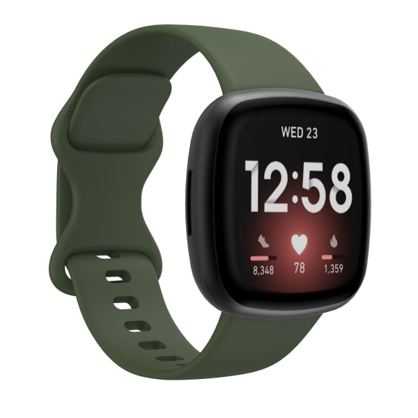 Pehmeä silikoninen kellon ranneke, korvaava ranneke Fitbit Versa 3/Fitbit Sense -kelloon Rose Red L