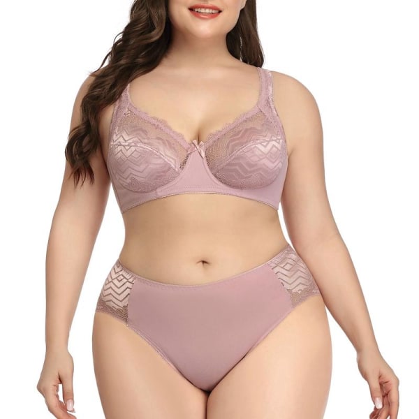 Muodikas seksikäs pitsiliivien ja pikkuhousujen setti naisille, plus-koko, erittäin ohut alusasu 90C-1Xl 95C-2Xl 100C-3Xl 105C-4Xl Purple 90C