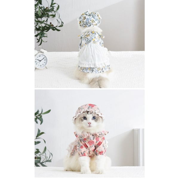 Husdjurskläder Hundkläder Husdjurskjol Kattkläder Maid skirt-pink L