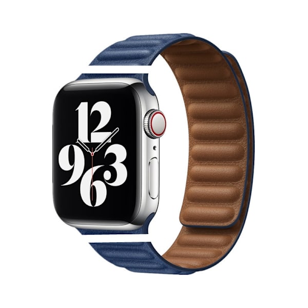 Klockarmband för Apple Watch iwatch 38/40/41/42mm-S10 Läder Magnetisk-11 Midnattsblå
