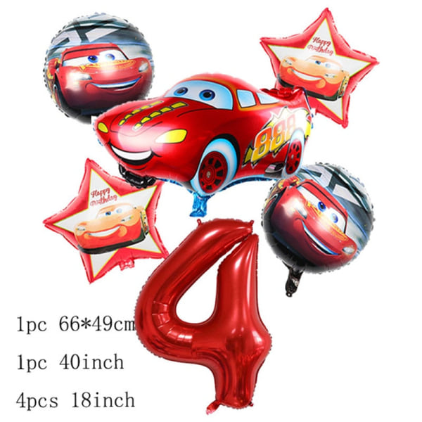 1 set stor storlek tecknad bil folieballong stjärna latex Uppblåsbara heliumballonger Bröllopsdekoration Grattis på födelsedagen Festtillbehör 1set14