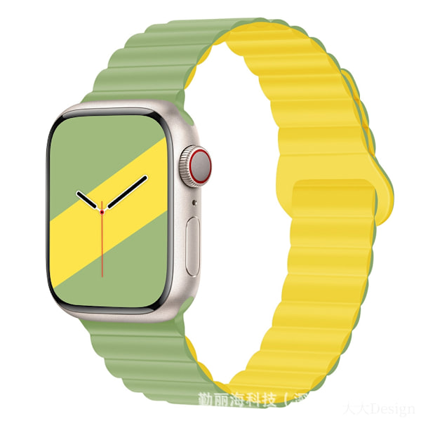 Klockarmband för Apple Watch iWatch 38/40/41mm mint med ljusgul