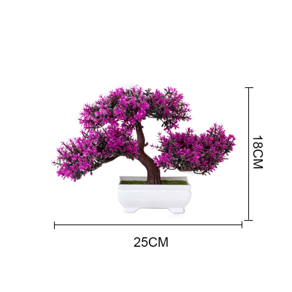 Konstgjorda växter Bonsai små trädkrukväxter Falska blommor Krukprydnader för heminredning Hotell trädgårdsdekor Desktop B-02