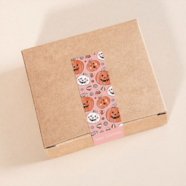 30-90 stk. 9*3CM Happy Halloween-klistremerker Gresskar Heks Hodeskalle Forseglingsetiketter Scrapbooking for Julegavepakke Dekor Klistremerke 90pcs Style 1