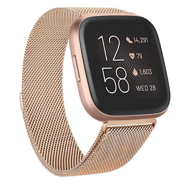 Metallreim for Fitbit Versa 2 Lite Sense-bånd Armbånd for Fitbit Versa 3 Håndledd Milanese Erstatningsarmbånd Klokkereim gun-col for Versa 3