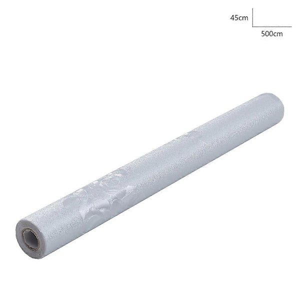 Retro Blommigt Texturerad PVC Tapetrulle Ljusgrå