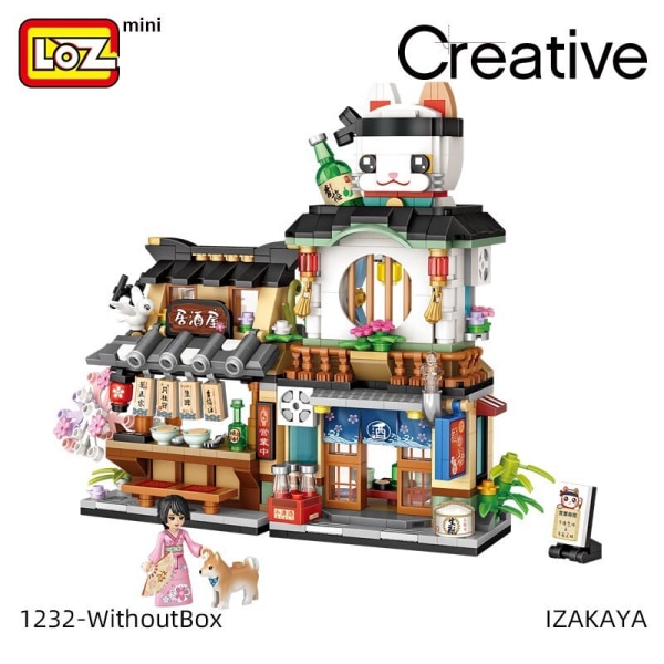 LOZ byggklossar japansk gatuvy izakaya akvatisk produktbutik mini små partiklar monterad leksak pussel flicka pojke 1231 with box