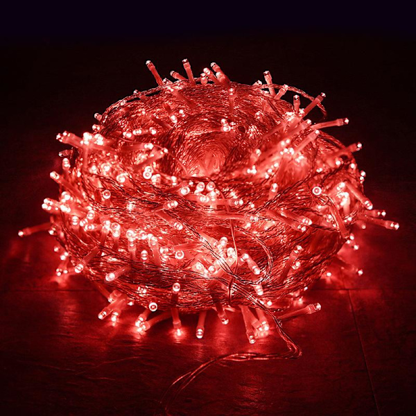 100LED Ljusslinga Jul Ljusslinga Julgran Nätkontakt Inomhus Utomhus Trädgård Fest Dekoration Pink EU Plug