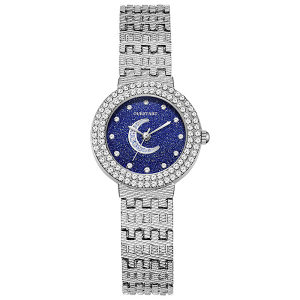 Temperament Entry Lux Studentklocka Strassbesatt Silverarmband Kvarts Damklocka Light brown