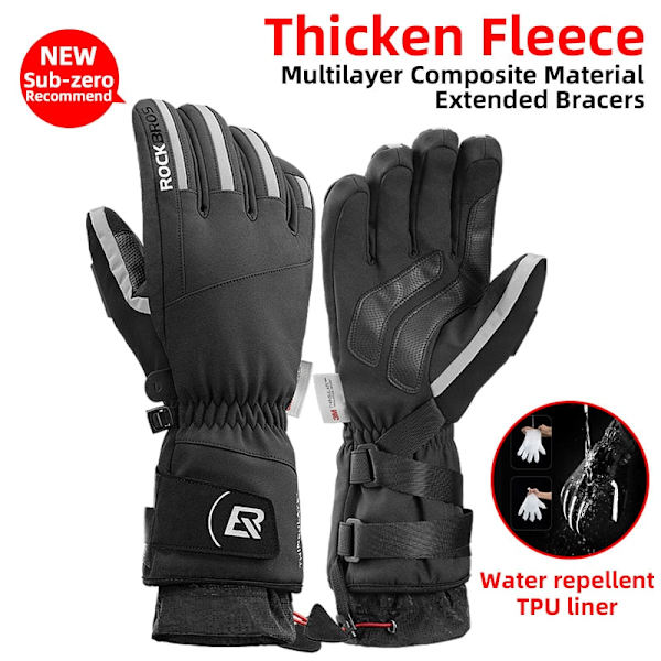 Handsker Motorcykel Vandtætte Fleece Termiske Handsker Snowboard Snescooter Handsker Mænd Kvinder Vinter Snecykel Handsker S233C M