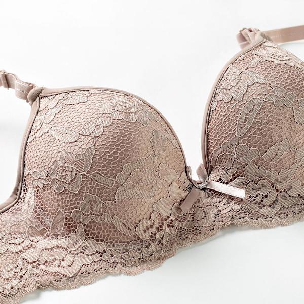Behåar för Kvinnor Med Bygel Underkläder Spets BH Bralette Sexiga Underkläder Behå BH Topp Beige 34A