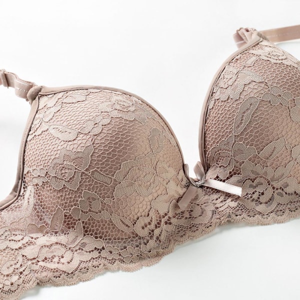 Behåar för Kvinnor Med Bygel Underkläder Spets BH Bralette Sexiga Underkläder Behå BH Topp Beige 42C