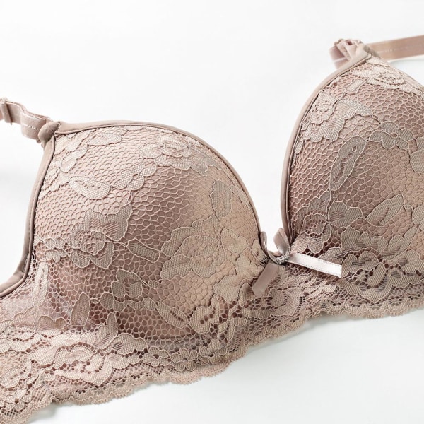 BH:ar För Kvinnor Bygelunderkläder Spets BH Bralette Sexiga Underkläder BH BH Top Beige 36C