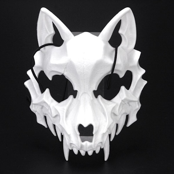 Halloween Karneval Party Mask Anime Drakgud Skelett Halvmasker Ben Skalle Djur Mask Cosplay Dans Bal Kostym Rekvisita A-white