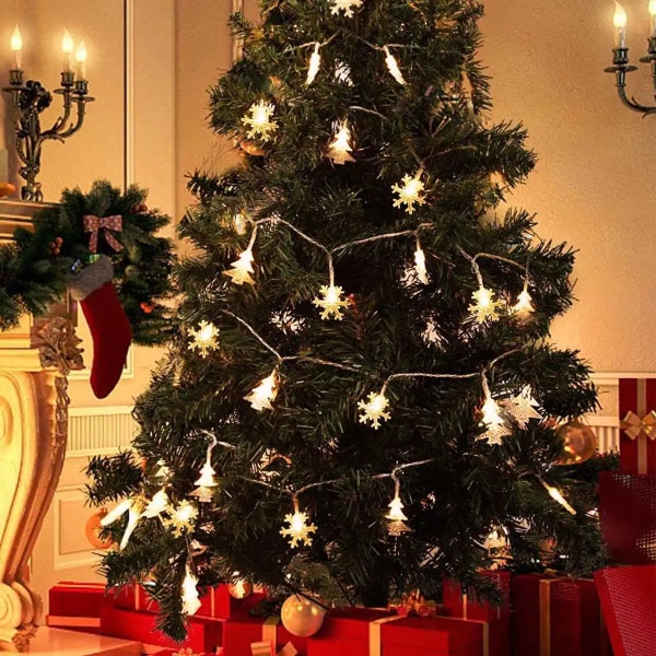 Juletre Snøfnugg LED Lyslenke Banner Juledekorasjon 2023 for Hjem Navidad Juletre Dekor Eventyrlys Anheng style 5 1.5M 10LED