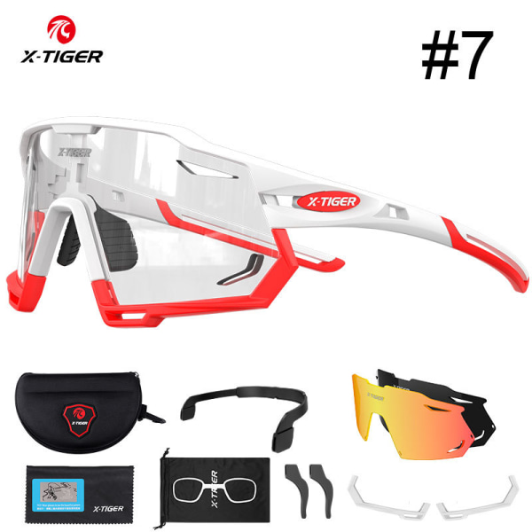X-TIGER Sports Outdoor Glasögon för Ridning 3 Lens Goggles Light Sense Vari-Color Card Glasögon #7(3 lenses) 17cm