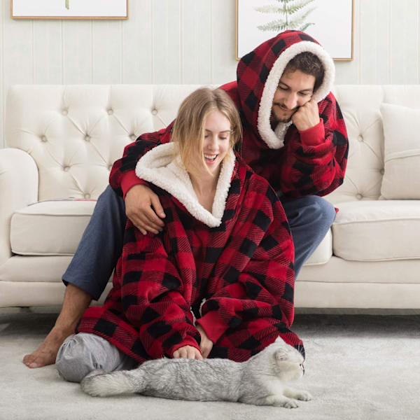 Oversized Hættetrøjer Sweatshirt Kvinder Vinter Hættetrøjer Fleece Kæmpe TV Tæppe Med Ærmer Pullover Oversize Dame Hættetrøje Sweatshirts Zebra One Size