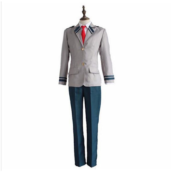 Anime Boku No Hero Academia Midoriya Izuku Bakugou Katsuki Harmaa My Hero Academia OCHACO URARAKA Koulupuku Cosplay-asut Girl No Shirt XXL