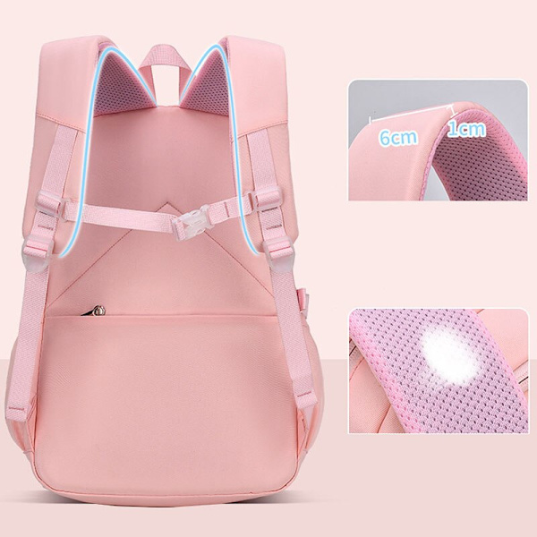 Ortopediske skolesekker for barn, jenter, barnesekk, barneskolesekker, prinsesse-ryggsekk, skolesekk, knapsack, Sac Mochila L  Root pink