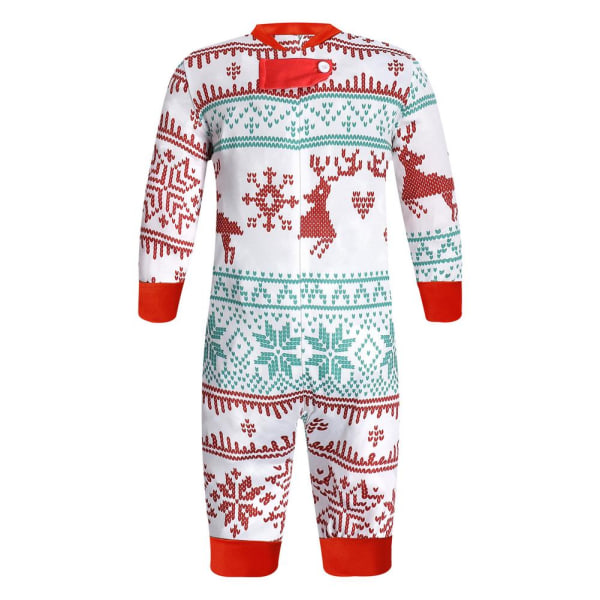 Joulu Pyjamat Yhteensopivat Perhe Pyjamat Vanhempi-lapsi Asu Hirvi Poropainatuksella Pitkähihainen Paita ja Alaosa Oloasu 9M