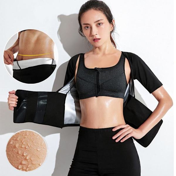 Yoga Set Sport Sweatshirt Träning Viktminskning Slim Svettning Tshirt Bra Pants 2XL