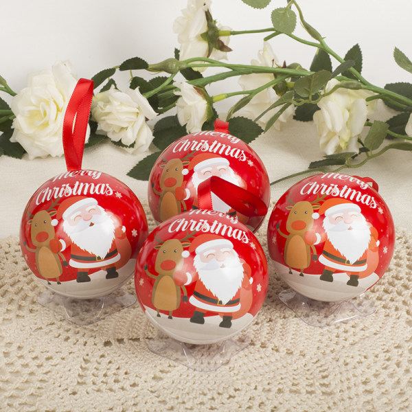 Joulukoriste Riipus Poke Pallo Joulukarkkilaatikko Luova Riipus Rauta Pallo Joulutuote Riipus Santa Claus 6.8cm
