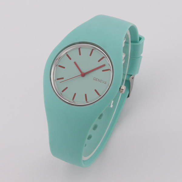 Fashion Fashion Candy Koreansk Quartz Klocka Silikonarmband Damklocka White