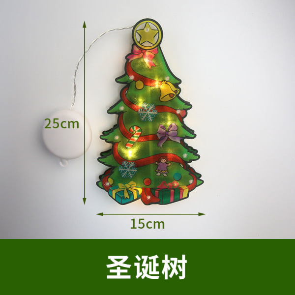 LED Sugpropp Fönsterhängande Lampa Juldekoration Butik Atmosfär Scen Layout Högtids Dekorativ Lampa No. 2: Snowman
