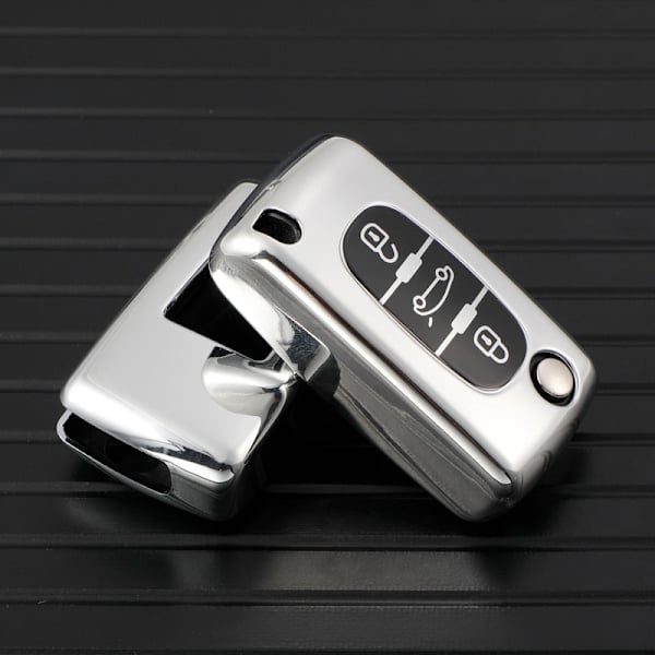 Nytt TPU Bilnyckel Fodral Skydd För Peugeot 107 206 207 307 308 406 För Citroen Xsara Picasso C2 C3 C4 C5 C6 C8 Skyddsväska 2 Buttons Pink