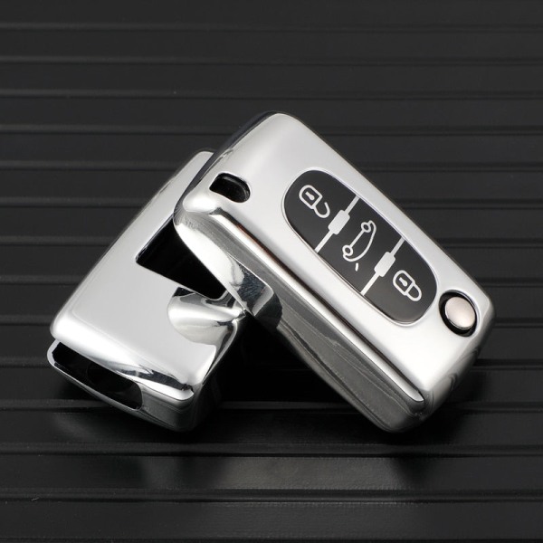 Nytt TPU Bilnyckel Fodral Skydd För Peugeot 107 206 207 307 308 406 För Citroen Xsara Picasso C2 C3 C4 C5 C6 C8 Skyddsväska 3 Buttons Red
