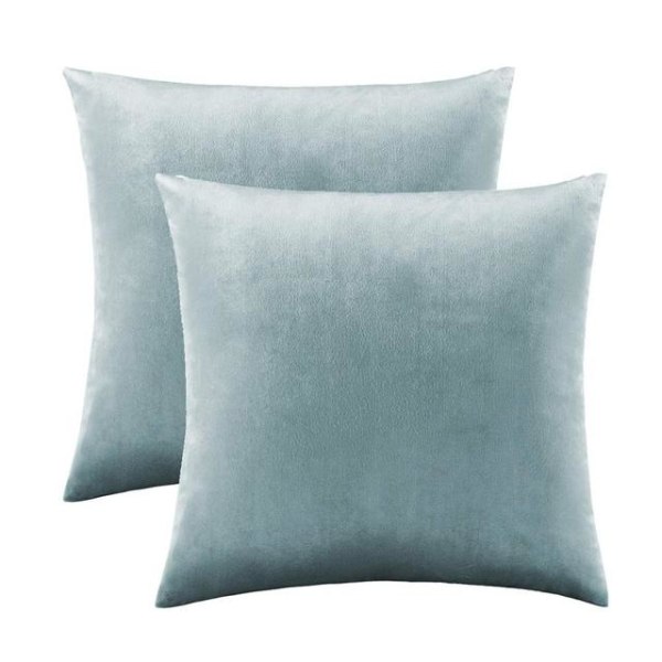 2-pack Guld Dekorativa Kuddfodral Överdrag för Soffa Säng Modern Lyx Enfärgad Sammet Hem Kuddöverdrag Silver 2 Packs 50CM X 50CM White