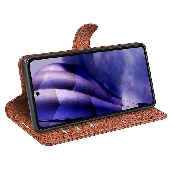 För HMD Skyline Fodral Litchi Textur Stötsäkert Läder Plånbok Telefonfodral - Blå Brown
