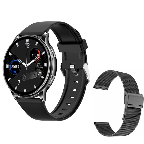 Smart Watch Bluetooth Calling Puls Blodtryck Blodsyreövervakning Black shell vinyl