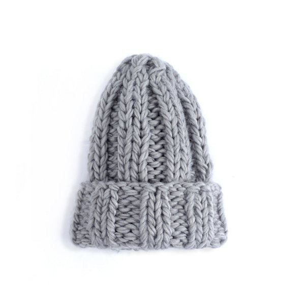 Stickad Mössa Dam Vinter Enfärgad Enkel Tjock Yllemössa Utrikeshandel Varmt Öronskydd Army Green Average size
