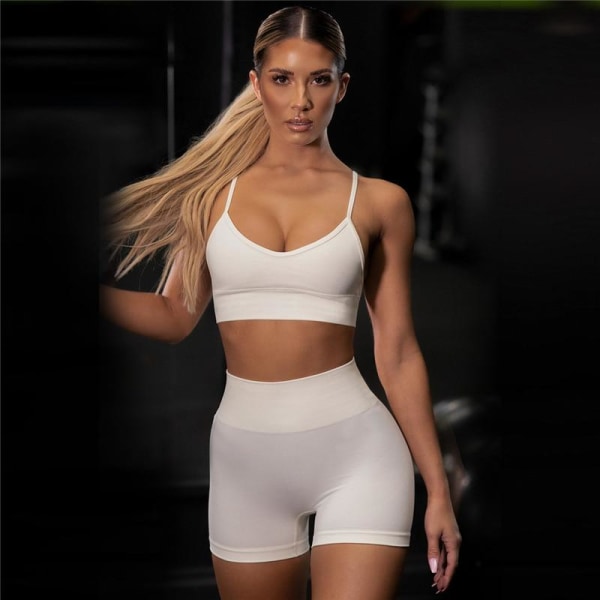 Jooga Rintaliivit Crop Top Urheiluliivit Treenausasu Saumaton Polyesteri Kuntosalisetti 2pcs Purple S
