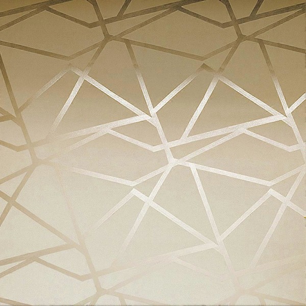 10M Geometrisk Tapet Guld Non-woven Kunst Tapetrulle