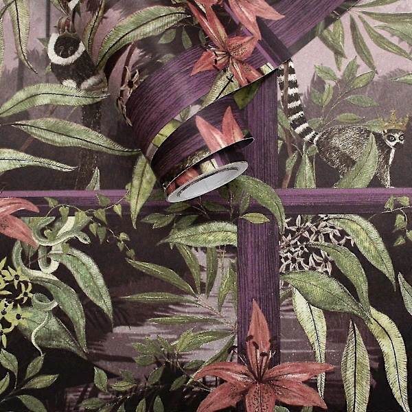 Outside In Tropical Window Tapet Plomme Holden 13141