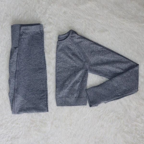 Yoga Sett Treningsdrakter Sportsdrakter Treningsklær Tracksuit Topp Høy Midje Leggings For Kvinner dark green set L