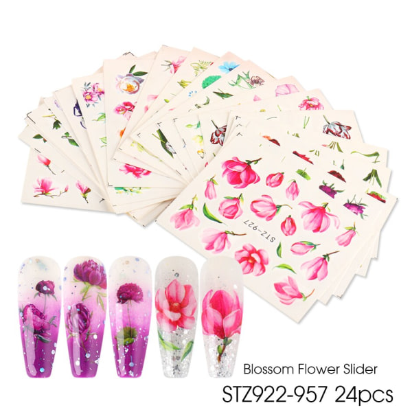Halloween Serie Negleklistremerker Sett Søt Gresskar Hodeskalle Overføring Slidere For Negler Vannmerke Midlertidige Tatoveringer Dekaler CHSTZ856-879 STZ731-755 24pcs