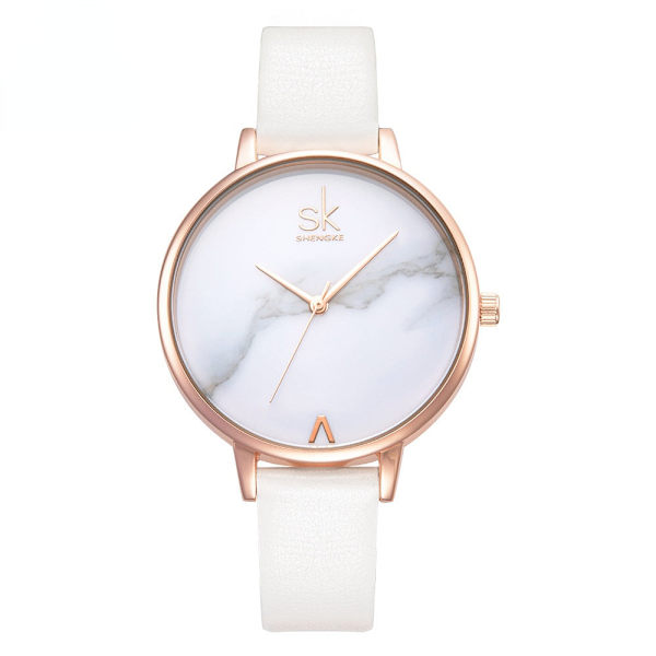 Moderigtigt Simpelt Casual Dame Quartz Ur Bælte Stil Dame Vandtæt Dameur K0039 White