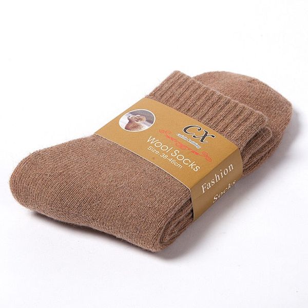 1 par Varma Vinterstrumpor Dam Ull Herr Supertjocka Enfärgade Strumpor Merinoullstrumpor Mot Kall Snö Frottéstrumpor Grey 1 Pairs