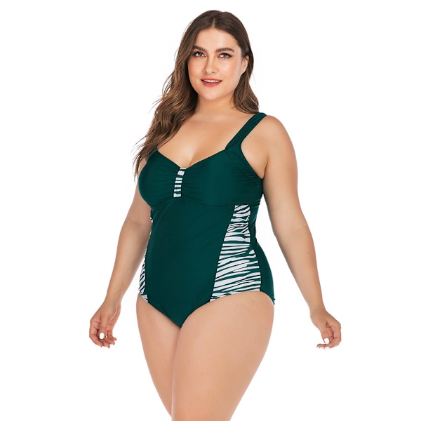 Siamesisk Plus Size Baddräkt Bikini Sexig Bikini Dam Baddräkt Black Zebra M