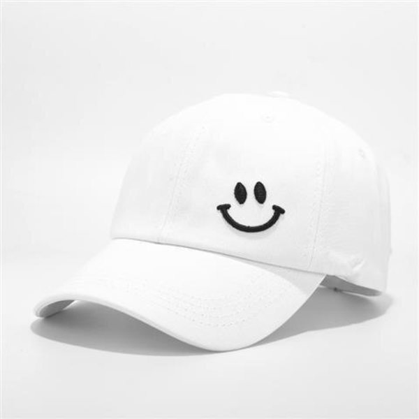 Smile Face Broderi Baseball Caps til Kvinder Kpop Sort Bomuld Justerbar Snapback Sjov Hip Hop Cap Efterår Sol Far Hatte til Mænd 08 Adjustable