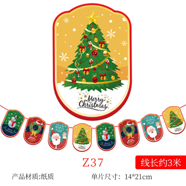 Juldekoration Tecknad Papper Hängande Flagga Färgglada Flaggor Julhelg Scen Atmosfär Layout Jul Papper Hängande Flagga Z2