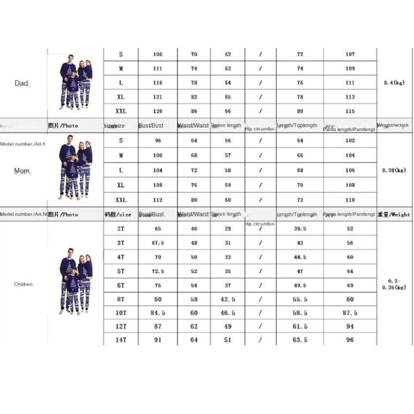 Julpyjamas Matchande Familj Pyjamas Set Lång Pyjamas Träd Isbjörn Snöflinga Tryck Förälder-Barn Hemmakläder Set Red 165cm